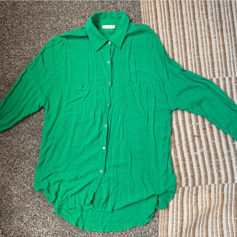 Green Button Up - image 1